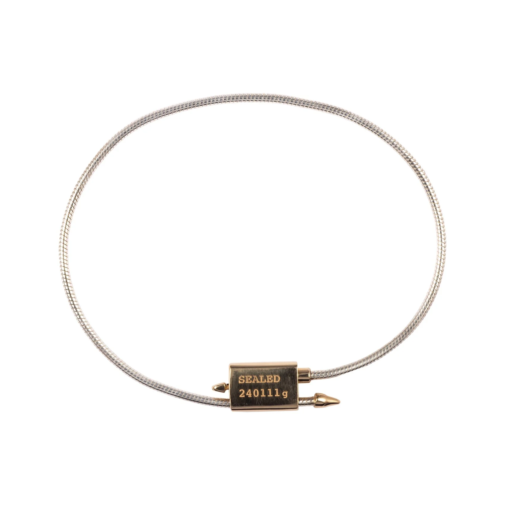 ●DOFFJASON● pierced clip bracelet DJ24SSEBR004SLV Cable Seal bracelet in Sterling Silver or 14kt gold — JASON